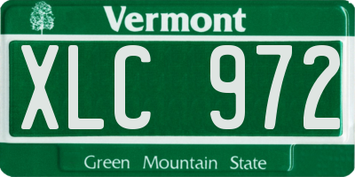 VT license plate XLC972