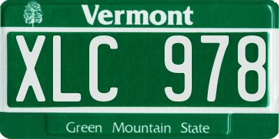 VT license plate XLC978