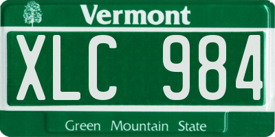 VT license plate XLC984