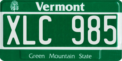 VT license plate XLC985