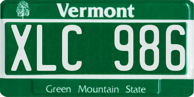 VT license plate XLC986