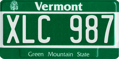VT license plate XLC987