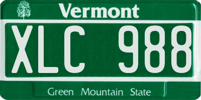VT license plate XLC988