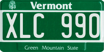 VT license plate XLC990