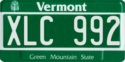 VT license plate XLC992