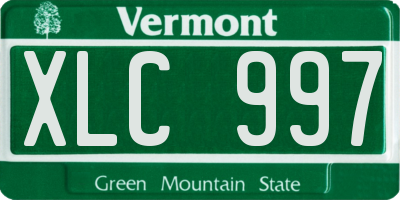 VT license plate XLC997
