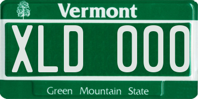 VT license plate XLD000