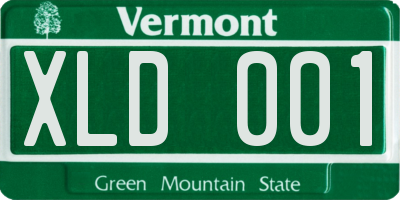 VT license plate XLD001