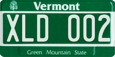 VT license plate XLD002