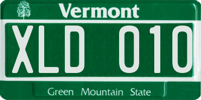 VT license plate XLD010