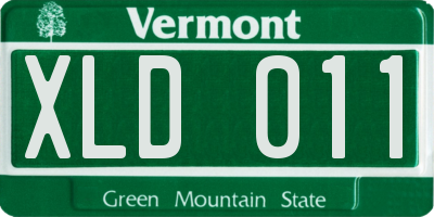 VT license plate XLD011