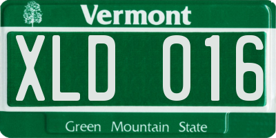 VT license plate XLD016