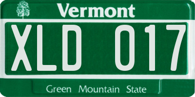 VT license plate XLD017