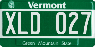 VT license plate XLD027
