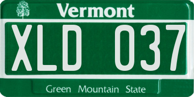 VT license plate XLD037