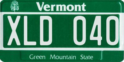 VT license plate XLD040
