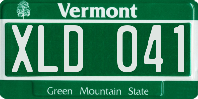 VT license plate XLD041