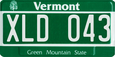 VT license plate XLD043