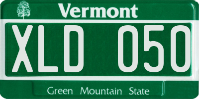 VT license plate XLD050