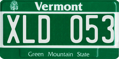 VT license plate XLD053