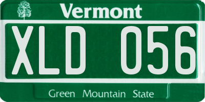 VT license plate XLD056