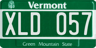VT license plate XLD057