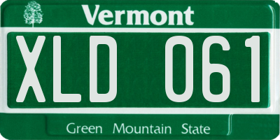 VT license plate XLD061