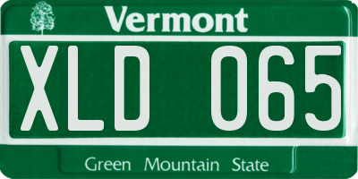 VT license plate XLD065
