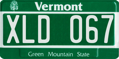 VT license plate XLD067