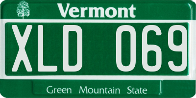 VT license plate XLD069