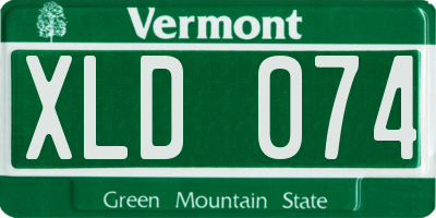 VT license plate XLD074