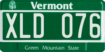 VT license plate XLD076