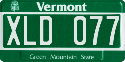 VT license plate XLD077