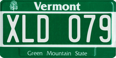 VT license plate XLD079