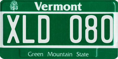 VT license plate XLD080