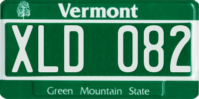 VT license plate XLD082