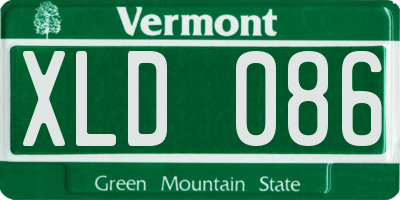 VT license plate XLD086
