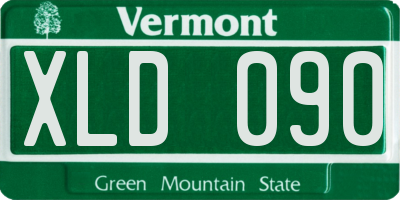 VT license plate XLD090
