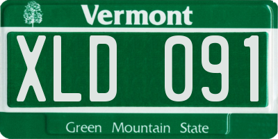 VT license plate XLD091