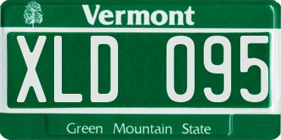 VT license plate XLD095