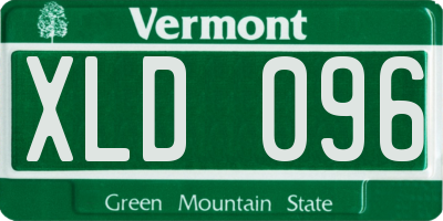 VT license plate XLD096