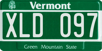 VT license plate XLD097