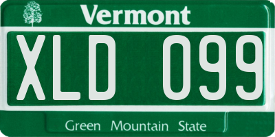 VT license plate XLD099