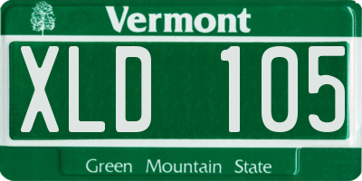 VT license plate XLD105