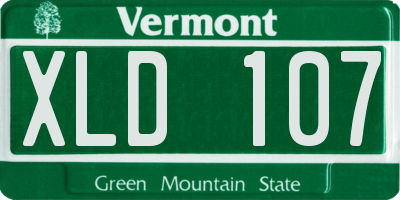VT license plate XLD107