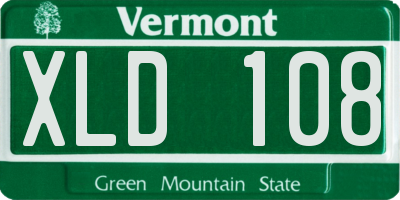 VT license plate XLD108
