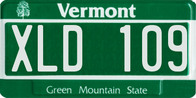VT license plate XLD109