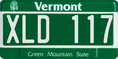 VT license plate XLD117