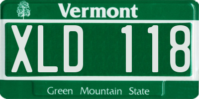 VT license plate XLD118