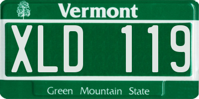 VT license plate XLD119